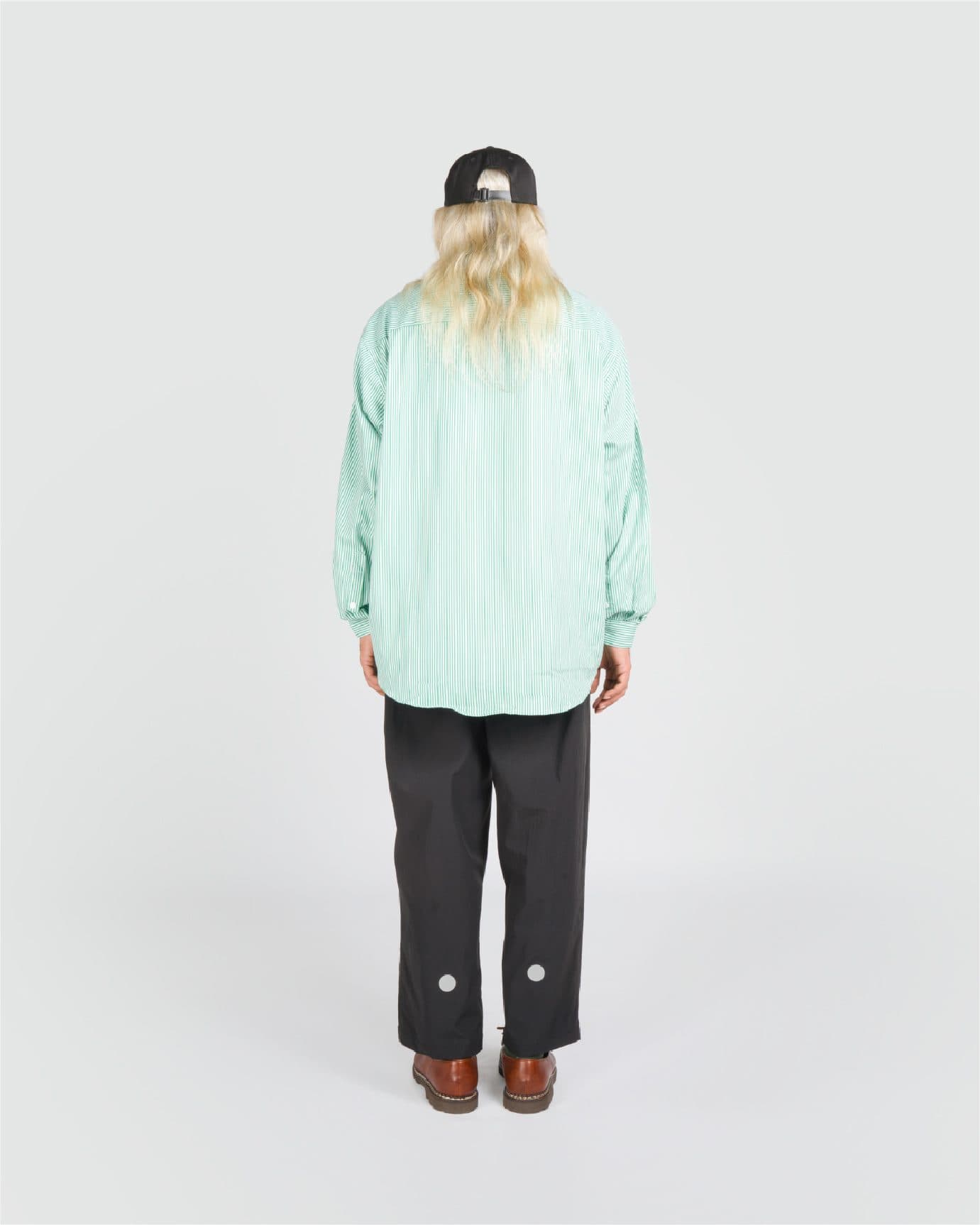 CLASSIC DAD L/S SHIRT GREEN STRIPES view 3