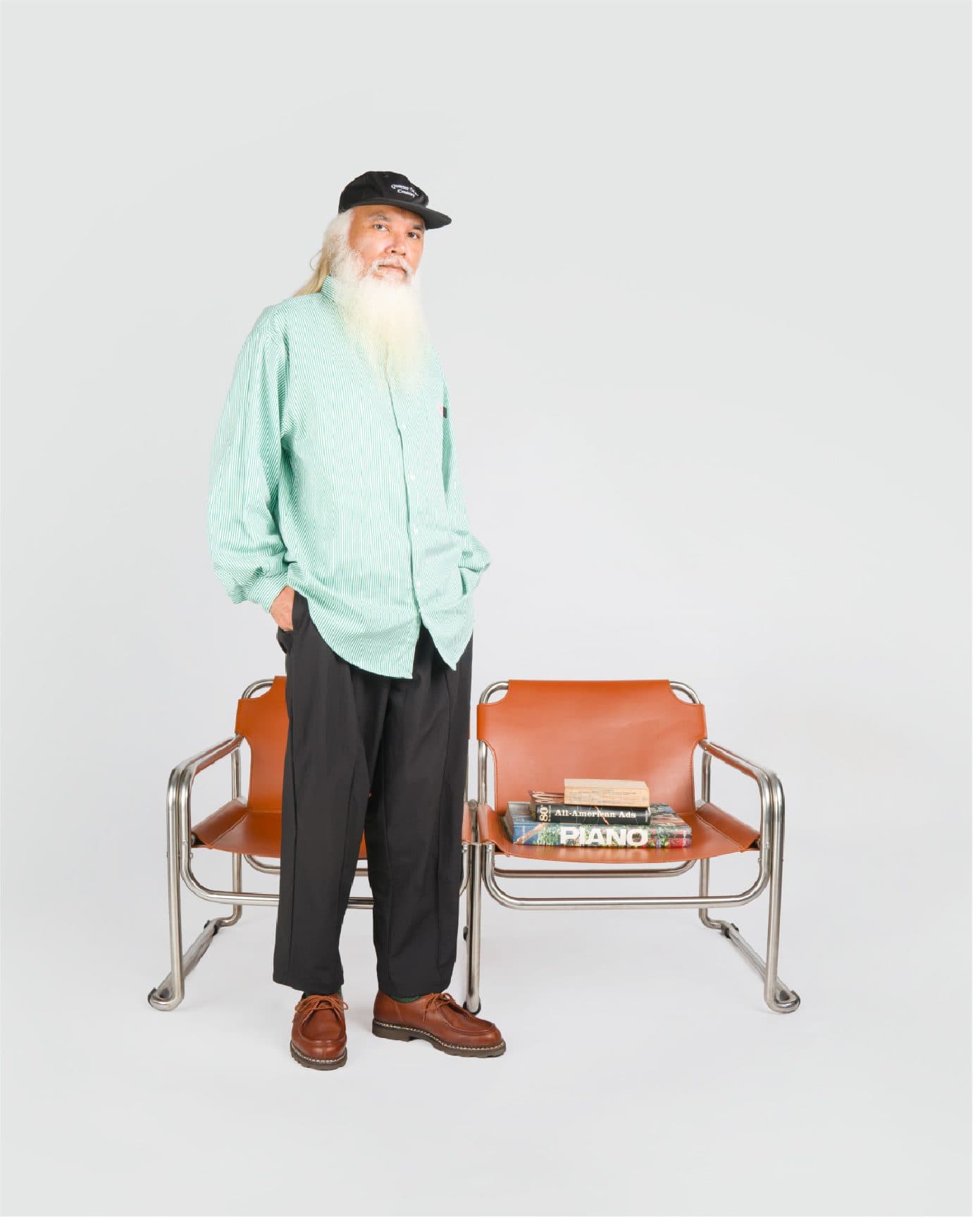 CLASSIC DAD L/S SHIRT GREEN STRIPES view 4